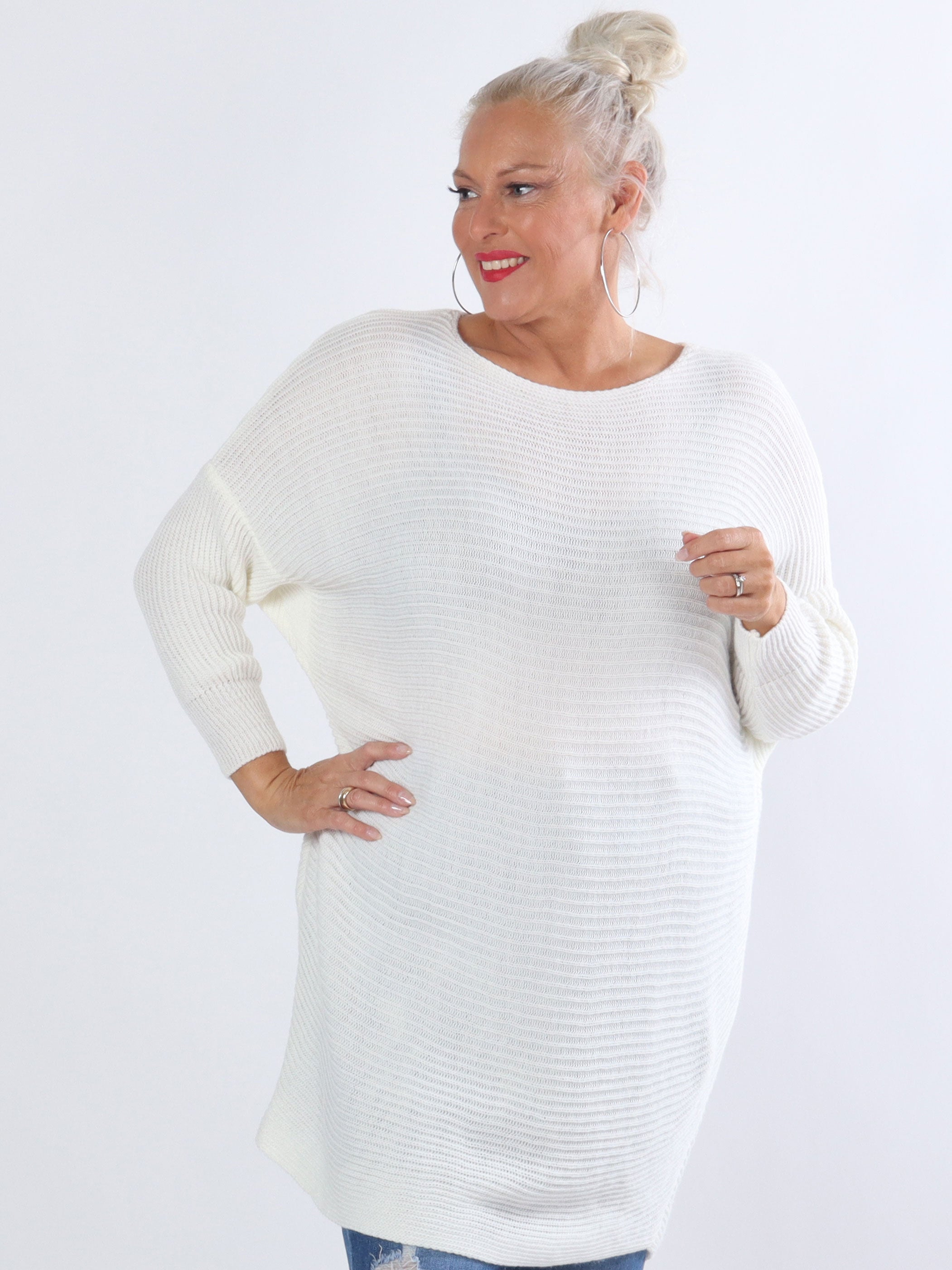 Teddy - Strikbluse med tætsiddende ærmer